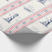 Leuchtturmmuster Geschenkpapier (Ecke)
