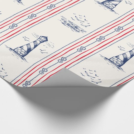 Leuchtturmmuster Geschenkpapier (Ecke)