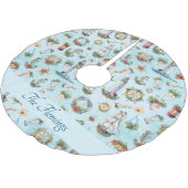 Leuchtturmschiff Nautical Christmas Ocean Name Polyester Weihnachtsbaumdecke (Schrägansicht)