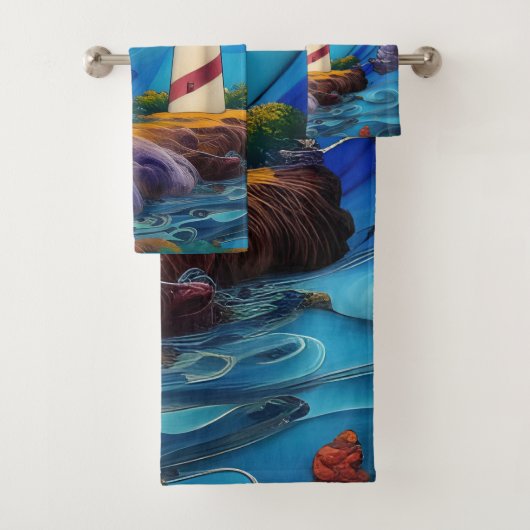 Leuchtturmspitze Badhandtuch Set (Insitu)