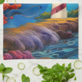 Leuchtturmspitze Geschirrtuch (Gefaltet)