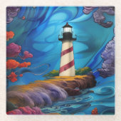 Leuchtturmspitze Glasuntersetzer (Vorderseite)