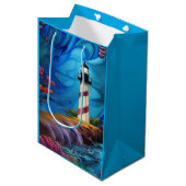 Leuchtturmspitze Mittlere Geschenktüte (Vorderseite Schrägansicht)
