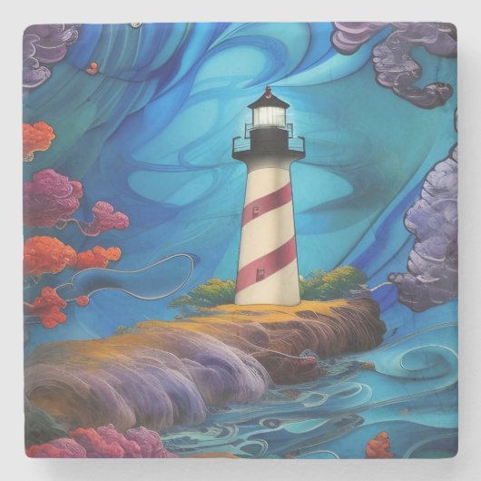 Leuchtturmspitze Steinuntersetzer (Vorderseite)