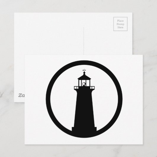 Leuchtturmsymbol Postkarte (Vorne/Hinten)