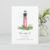 Leuchtturmwechsel in Aquarellfarben Einladung (Stehend Vorderseite)