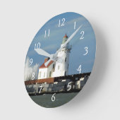 Leuchtturmwelle Runde Wanduhr (Winkel)