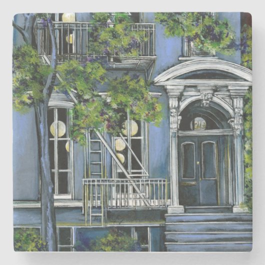 Leuchtwein von innen, New York City Steinuntersetzer (Vorderseite)