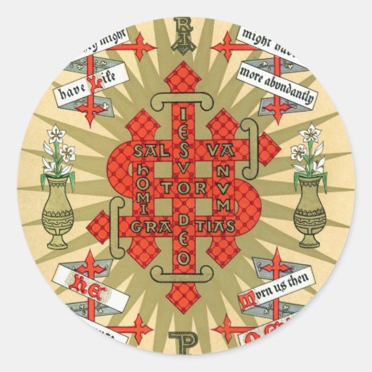 Leuchtzeichen Weihnachten. Runder Aufkleber (Vorderseite)