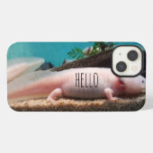 Leucistic Axolotl iPhone Hülle (Rückseite (Horizontal))