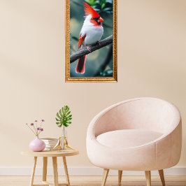 Leucistic cardinal  poster