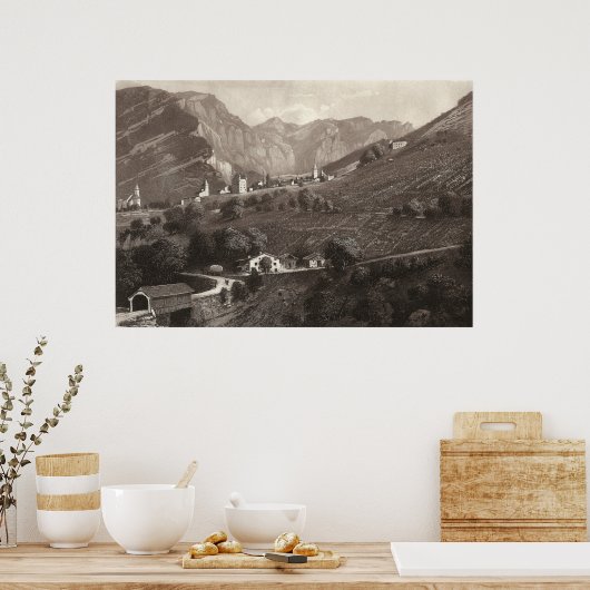 Leuk / Loèche Schweiz aus Antiquitäten Poster (Küche)