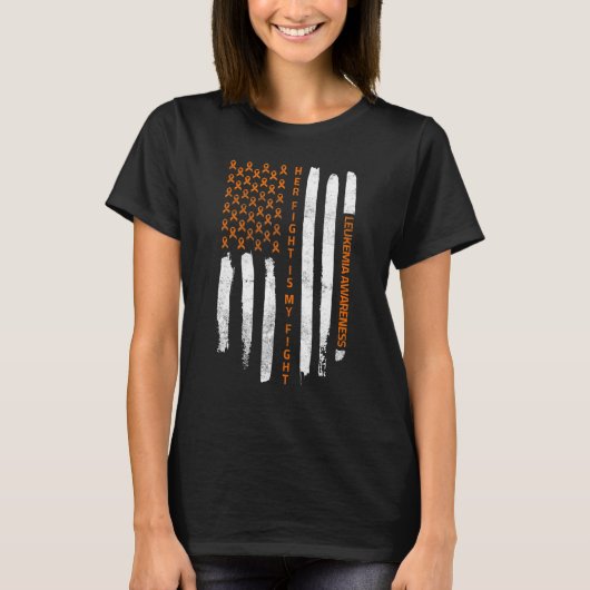 Leukämie 4. Juli Orange Awareness-Schleife Ameri T-Shirt (Vorderseite)