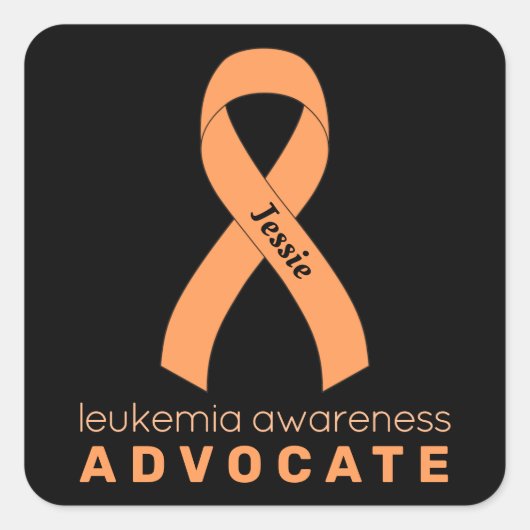 Leukämie Advocate Schwarzer Quadrat Aufkleber (Vorderseite)