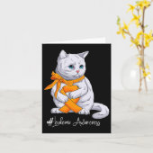 Leukämie Aufklärung Monat Orange Ribbon Katze Karte (Gelbe Blume)