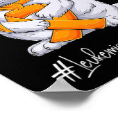 Leukämie Aufklärung Monat Orange Ribbon Katze Poster (Ecke)