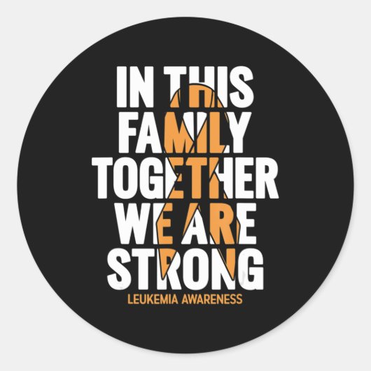 Leukämie Awareness Family Unterstützung Leukemia A Runder Aufkleber (Vorderseite)