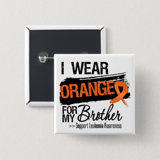 Leukämie-Band für meinen Bruder Button (Vorne & Hinten)