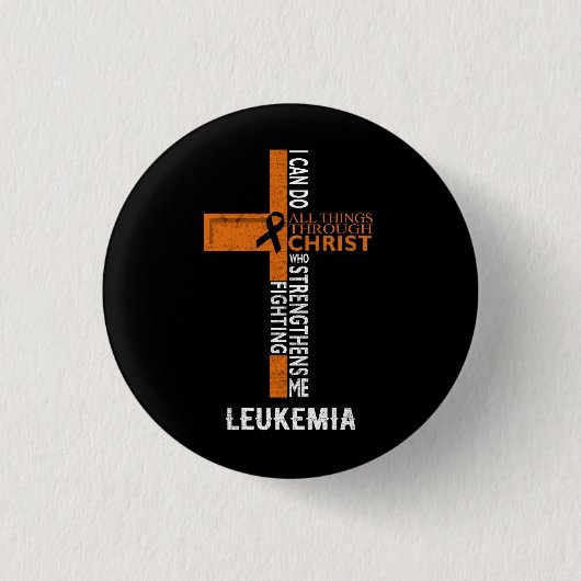 Leukämie bekämpft Krebs-Glaube quer durch alle Din Button (Vorderseite)