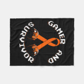 Leukämie-Bewusstsein Gamer und Überlebender  Fleecedecke (Vorderseite (Horizontal))