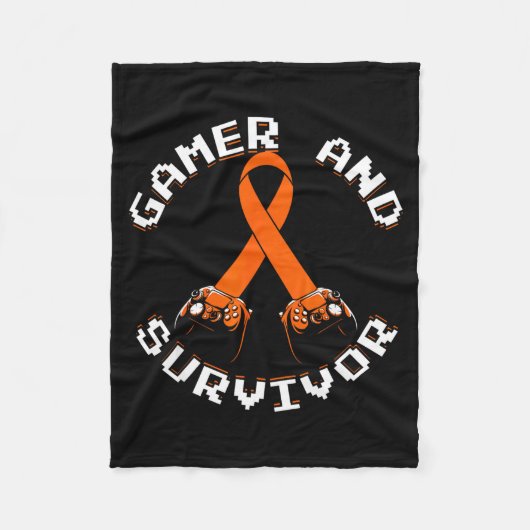 Leukämie-Bewusstsein Gamer und Überlebender  Fleecedecke (Vorderseite)