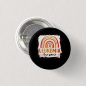 Leukämie Bewusstsein gebleicht Regenbogen Orange R Button (Vorne & Hinten)