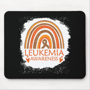 Leukämie Bewusstsein gebleicht Regenbogen Orange R Mousepad