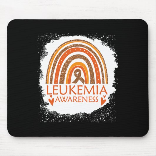 Leukämie Bewusstsein gebleicht Regenbogen Orange R Mousepad (Vorne)