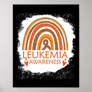 Leukämie Bewusstsein gebleicht Regenbogen Orange R Poster
