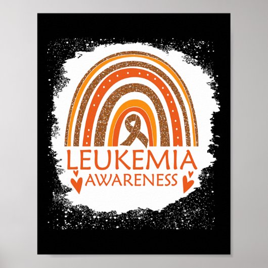 Leukämie Bewusstsein gebleicht Regenbogen Orange R Poster (Vorne)
