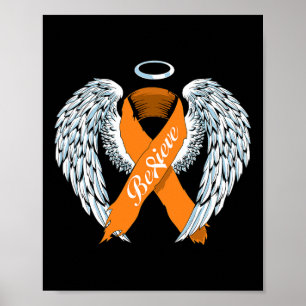 Leukämie Bewusstsein glauben Orange Ribbon und Ang Poster