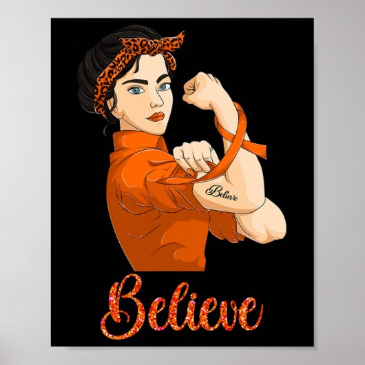 Leukämie Bewusstsein glauben Poster (Vorne)