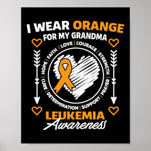 Leukämie Bewusstsein ich trage Orange für mein Oma Poster