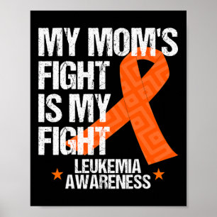 Leukämie Bewusstsein Mama Kampf Orangen Band Gesch Poster