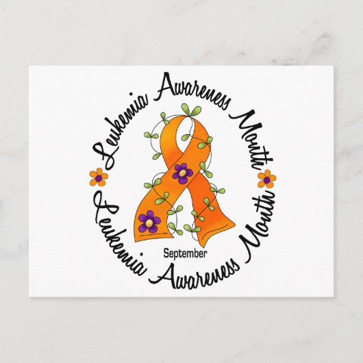 Leukämie Bewusstsein Monat Blume Band 3 Postkarte (Vorderseite)