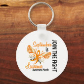 Leukämie-Bewusstsein Monat Schmetterling 3.1 Schlüsselanhänger (Vorderseite)