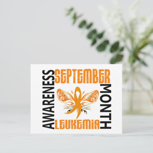 Leukämie Bewusstsein Monat Schmetterling 3.4 Postkarte (Stehend Vorderseite)