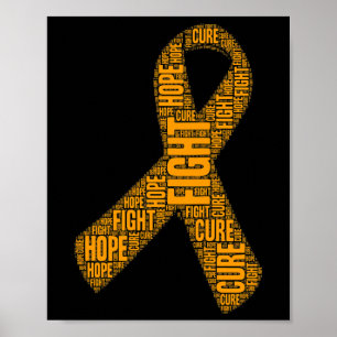Leukämie Bewusstsein Orange Fight Hope Cure Band Poster