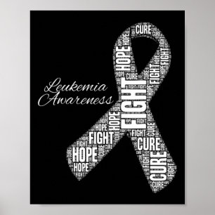 Leukämie Bewusstsein Orange Ribbon Fight Hope Cure Poster