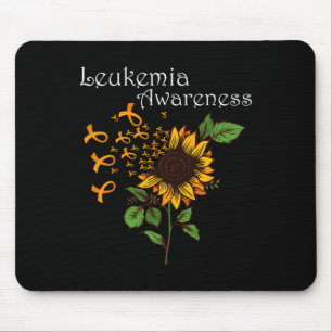 Leukämie Bewusstsein Orangenband mit Sonnenblumen Mousepad