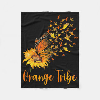 Leukämie Bewusstsein Sonnenblumen Butterfly Orange Fleecedecke
