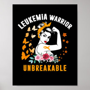 Leukämie Bewusstsein starke Warriorin Orange Rib Poster