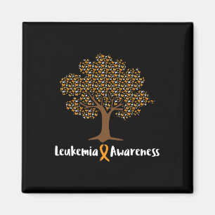 Leukämie Bewusstsein Tree Orange Ribbon Cancer Sur Magnet