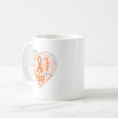 Leukämie-Bewusstseins-Herz-Wörter Kaffeetasse (Vorderseite Links)