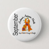 Leukämie-Bewusstseins-Monats-Blumen-Band 1 Button (Vorderseite)