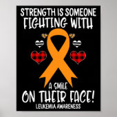 Leukämie Bewusstseinsstärke bekämpft mit Lächeln Poster (Vorne)