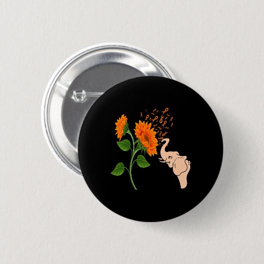 Leukämie Blume Button (Vorne & Hinten)