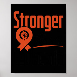 Leukämie Blutkrebs Bewusstsein Stärkerer Krieger F Poster