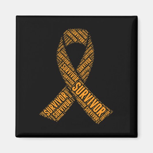 Leukämie Blutkrebs Überleben Word Art Magnet (Vorne)