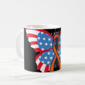Leukämie Blutkrebs USA - Amerikanische Flagge unab Kaffeetasse (Vorderseite Links)